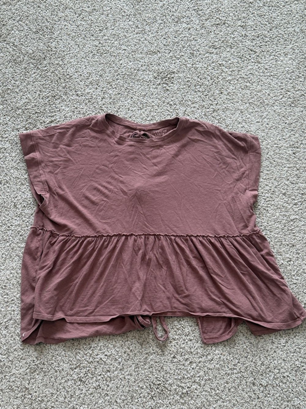 American Eagle Outfitters Mauve Peplum Crop Top